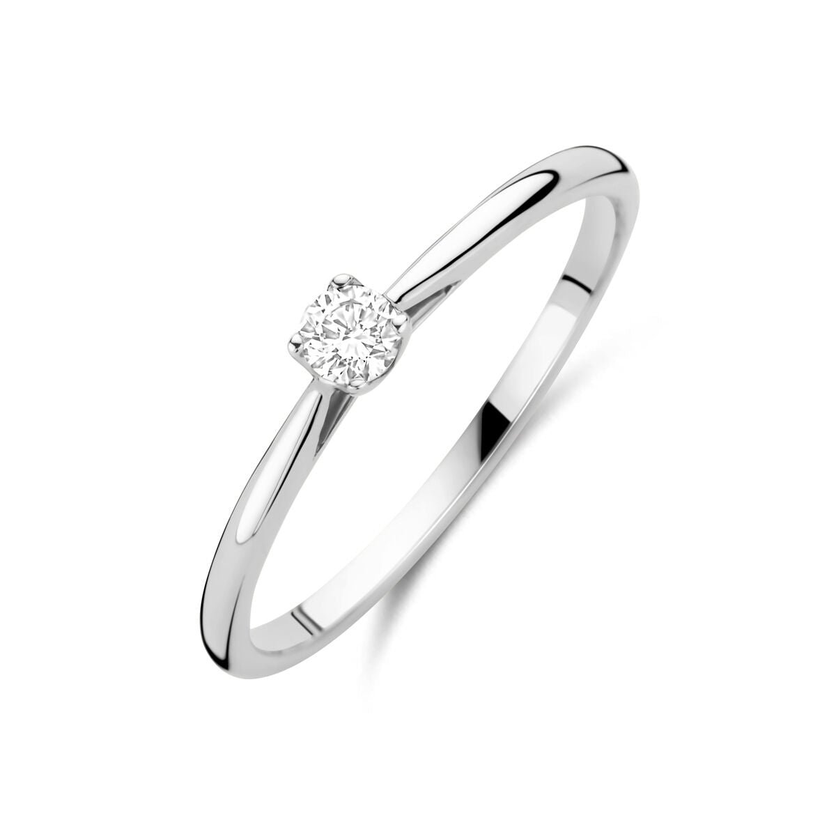 14K witgouden ring lab grown diamant 0.10ct h si - 4106471