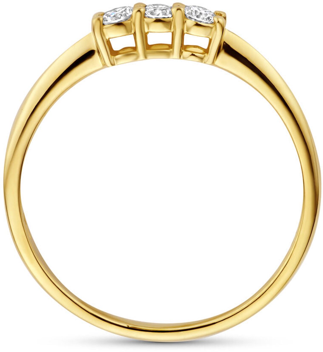 14K Geelgouden Trilogie Ring met Lab Grown Diamant 0.15 ct 4035515 – G VS