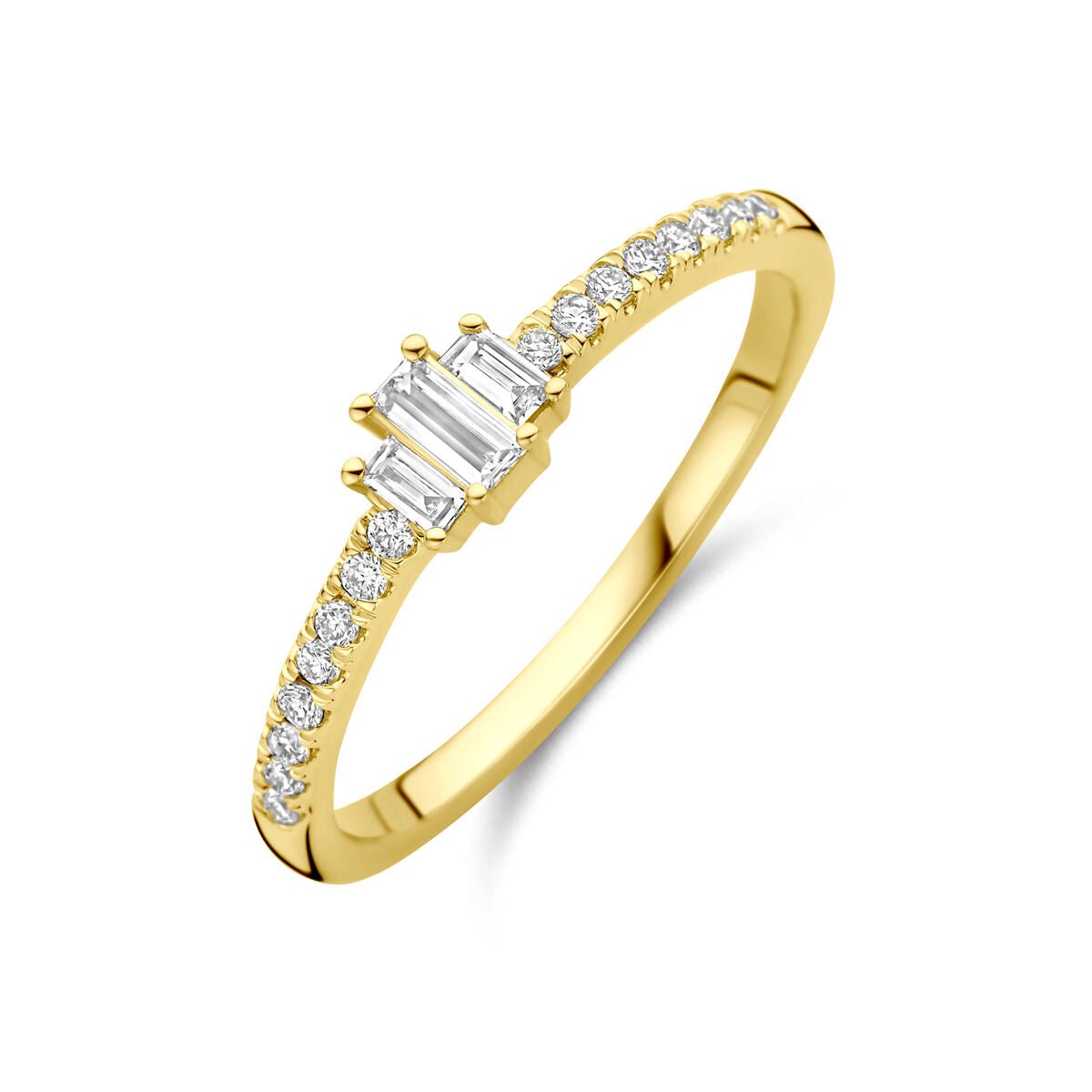 14K geelgouden ring lab grown diamant 0.21ct h si - 4033599