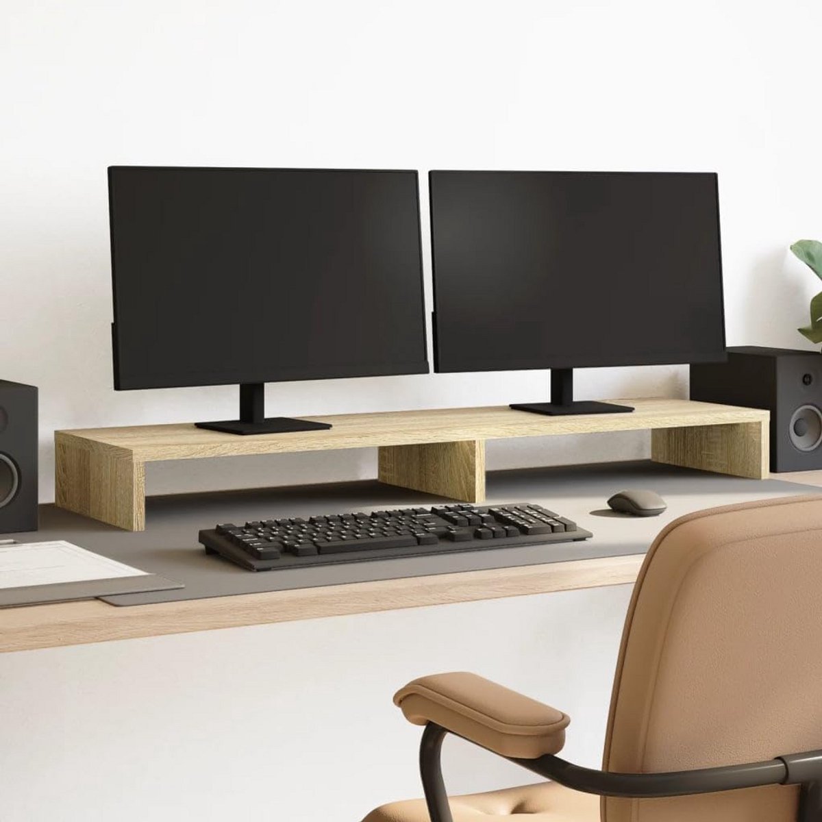 Monitorverhoger Houten Bureau Organizer Sonoma Eiken