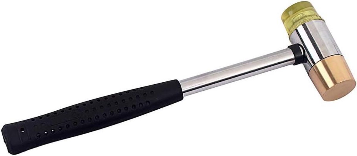 Allecto - Fret Hamer - Gitaar Accessoire - Staal - Dubbele Kop - Precisie Instrument - Geschikt voor Alle Snaarinstrumenten - Zwart met Rode Grip