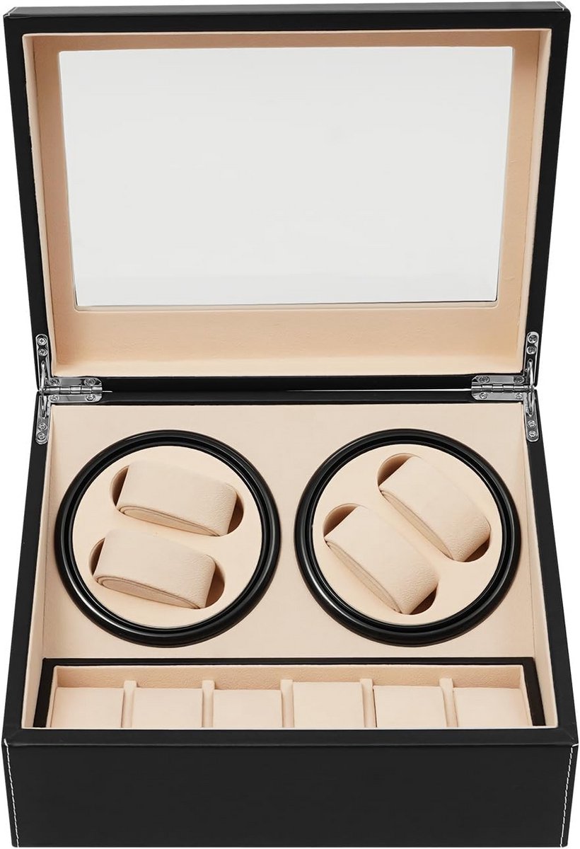 Automatische Opwinder voor 10 Horloges met Stille Motor en PU Lederen Afwerking