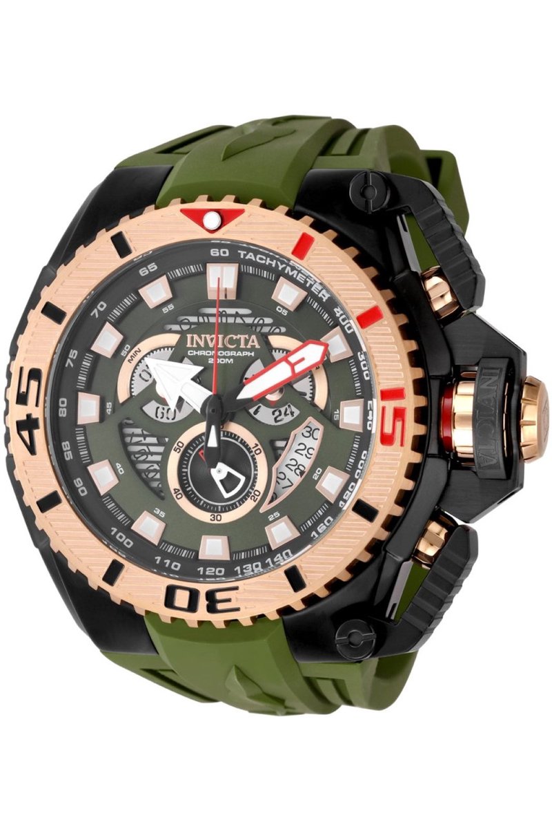 Invicta Sea Hunter 49629 Heren Horloge - Waterdicht - Analoog - Quartz Uurwerk - Roestvrij Staal met groene Wijzerplaat - 57mm