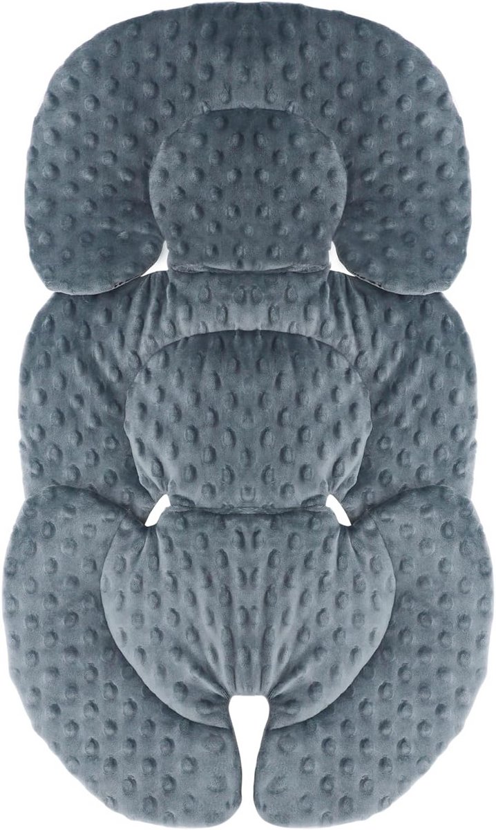Hoofd- en lichaamssteun kussen voor baby's 2-in-1 omkeerbaar grijs