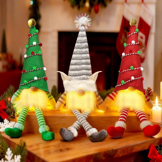 Kerstverlichting Led figuren voor buiten gnome/dwerg 19 x 22 x 44 cm met 60 lampjes helder wit | Fun en Feest