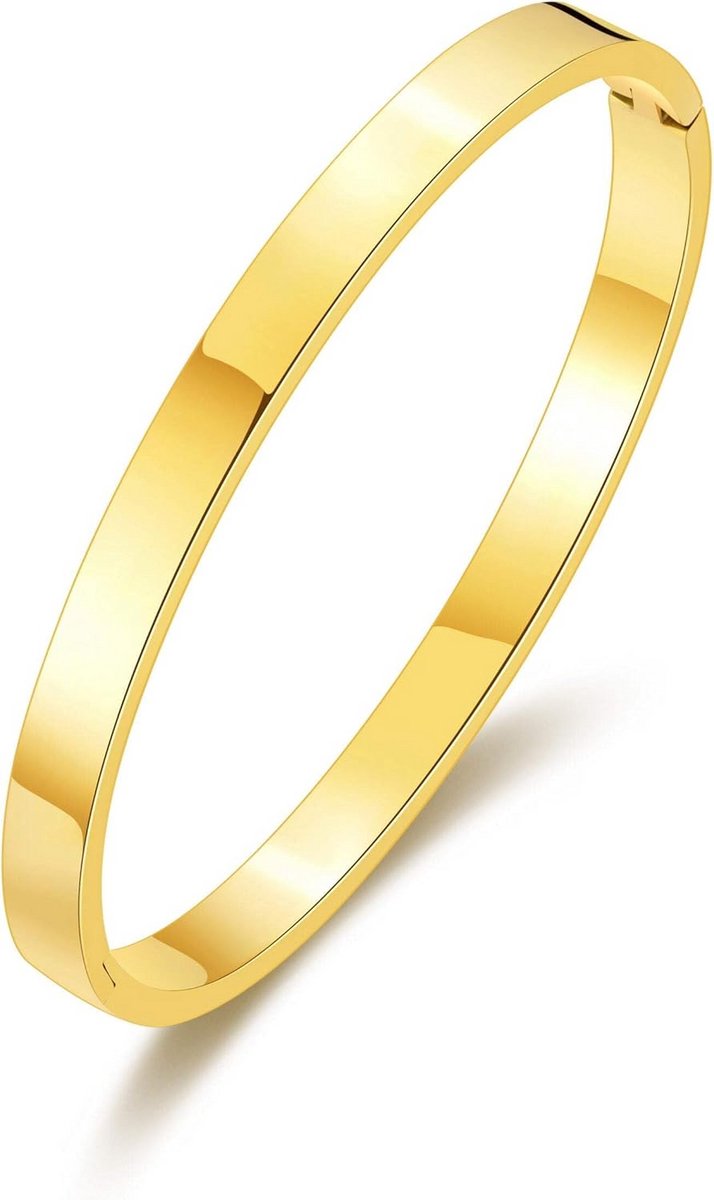 Gepolijste Vergulde RVS Bangle met Scharniersluiting