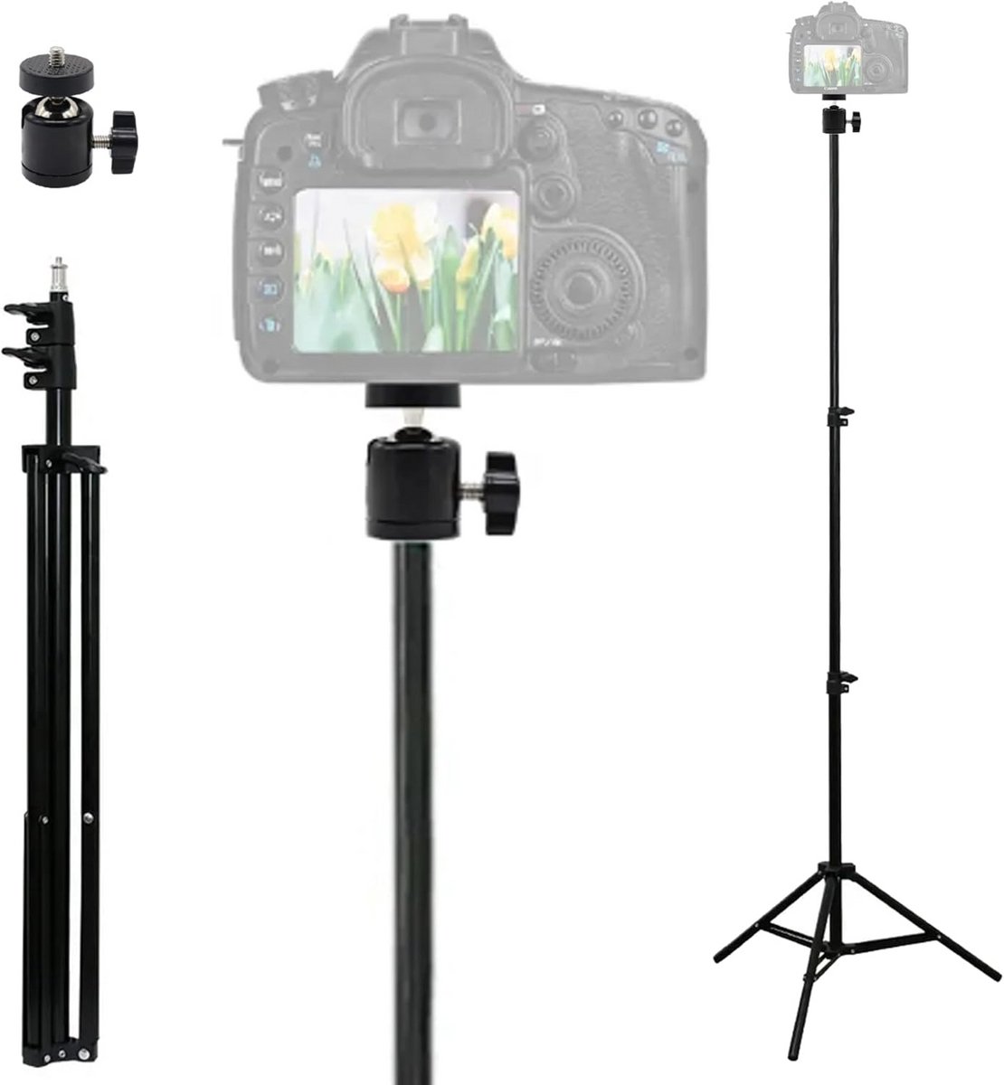 210 cm Universele Statief met 360° Balhoofd voor Camera en Licht
