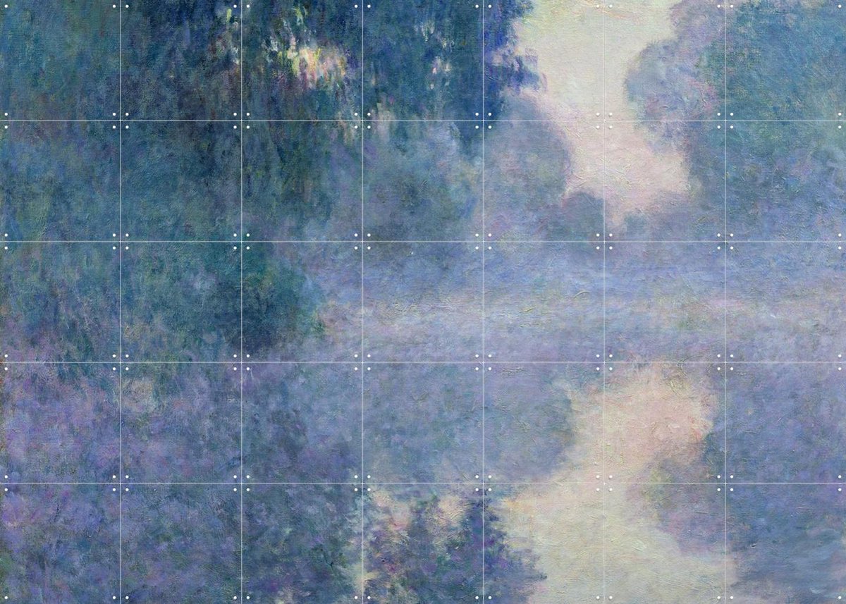 IXXI Branch of the Seine near Giverny, Claude Monet & Bridgeman Images - 140 x 100 cm - Gratis ophangtool - Grote wanddecoratie en posters - Klassiek