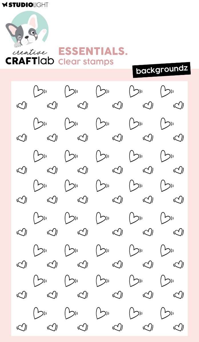 Clear stamp backgrounz hearts - Essentials nr. 929