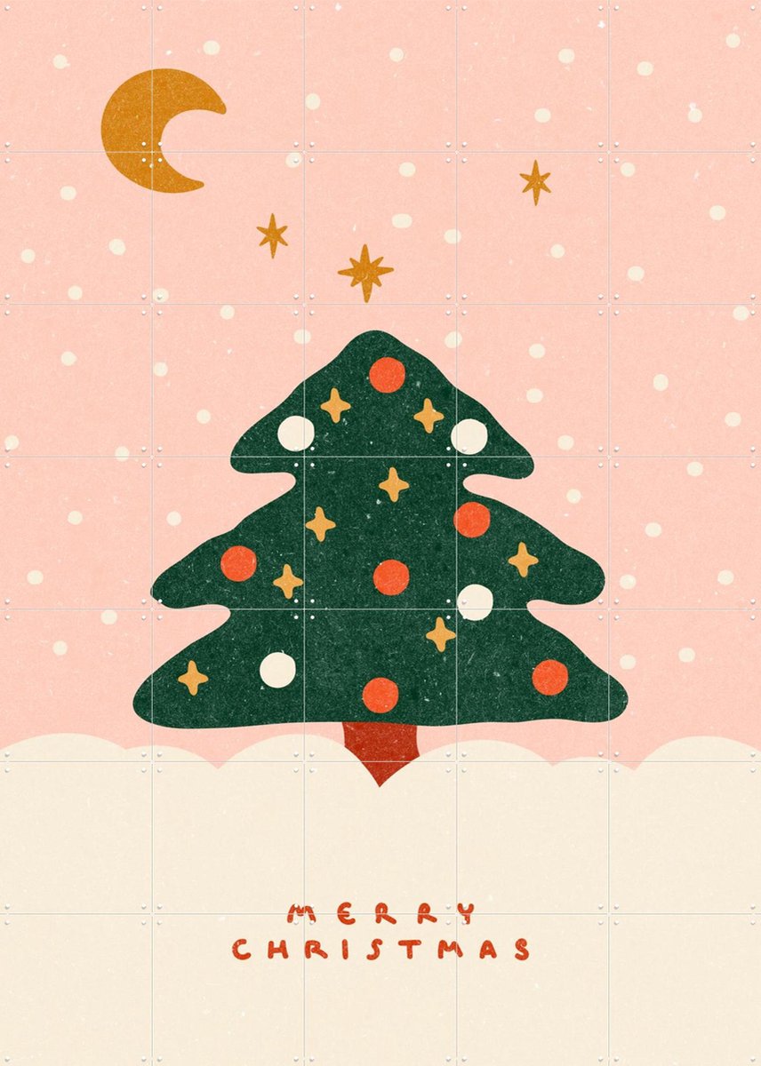 IXXI Christmas Tree, NKTN & Various - 100 x 140 cm - Gratis ophangtool - Grote wanddecoratie en posters Kerst, Winter