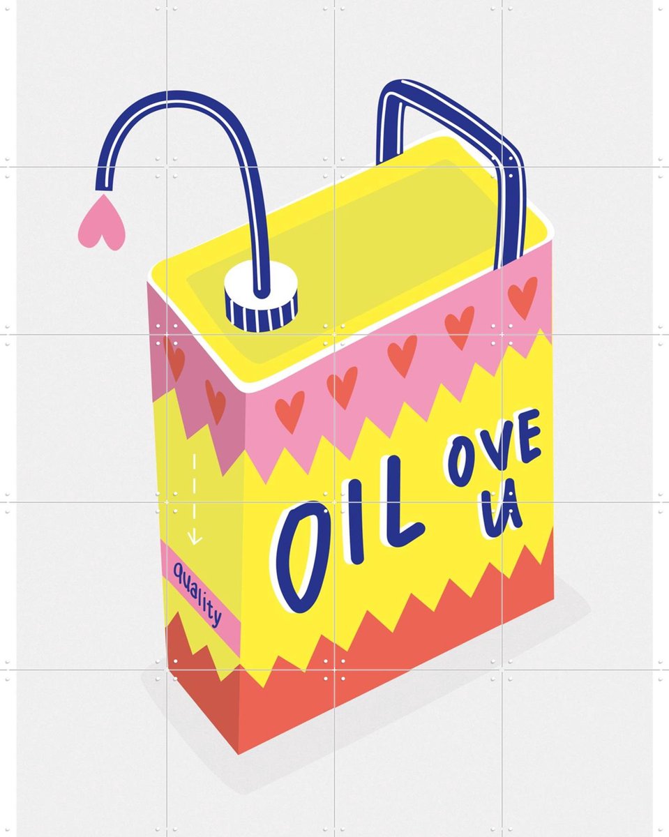 IXXI Oil Ove U, Jetske Kox - 80 x 100 cm - Gratis ophangtool - Grote wanddecoratie en posters - Kleurrijk, Grafisch Ontwerp, Speels, Illustraties,