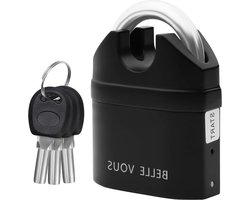 Allecto- Zwart Anti-Diefstal Veiligheid Hang Slot - Alarm 110Db - Multifunctioneel - Waterdicht - 3 Sleutels - Zware Kwaliteit - Hoog Geluid - Bewegingssensor - Geschikt voor Fietsen en Scooters.