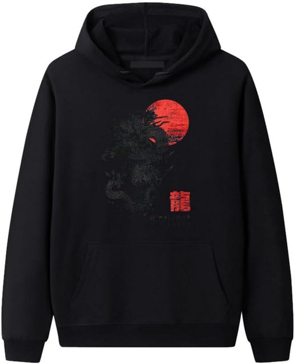 Hoodie met Chinese Draak Print voor Heren en Dames - Comfortabele Sweater met Capuchon