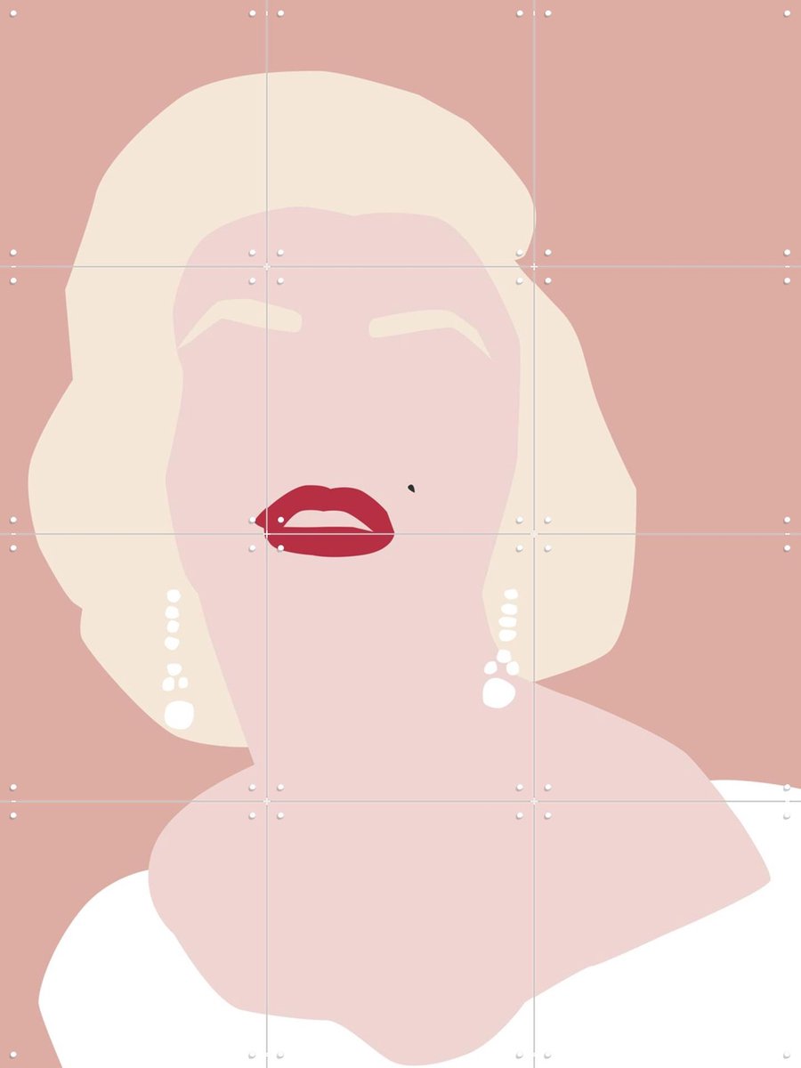 IXXI Marilyn, Helena Ravenne - 60 x 80 cm - Gratis ophangtool - Grote wanddecoratie en posters - Minimalisme, Digitale Kunst, Pop art, Grafisch