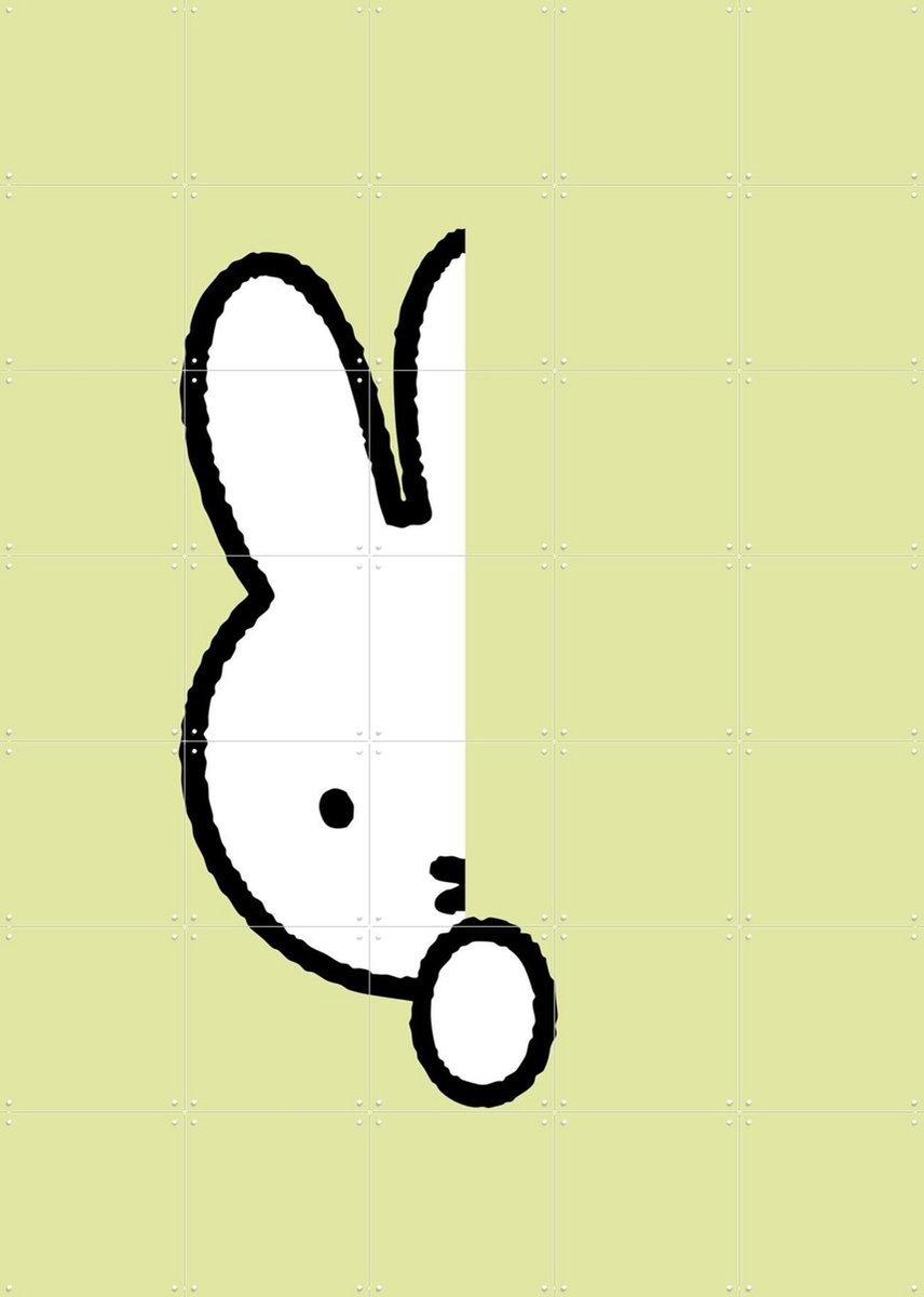 IXXI Nijntje Verstoppertje Pistache, Nijntje - 100 x 140 cm - Gratis ophangtool - Grote wanddecoratie en posters - Minimalisme, Illustraties, Speels
