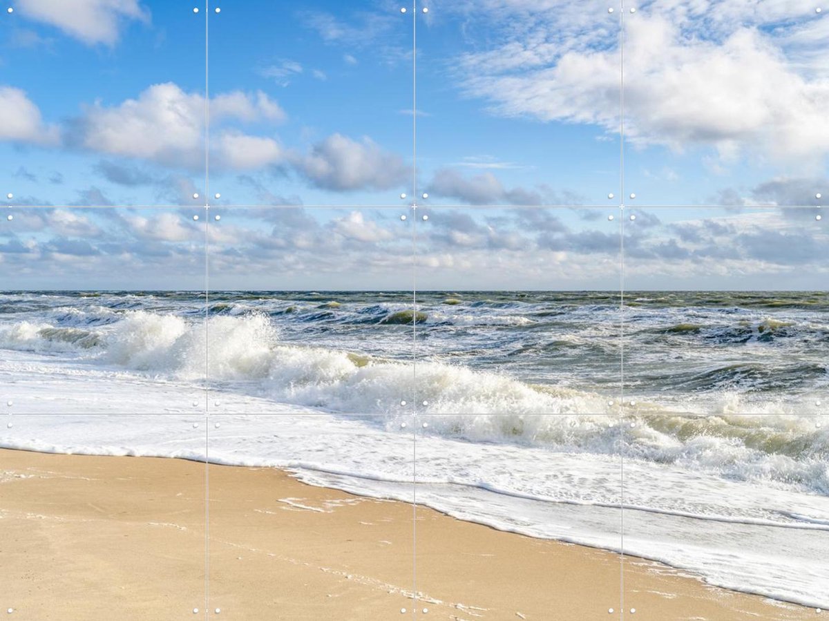 IXXI Stormy weather at the North Sea Coast, Jan Becke - 80 x 60 cm - Gratis ophangtool - Grote wanddecoratie en posters - Fotografie, Naturalisme