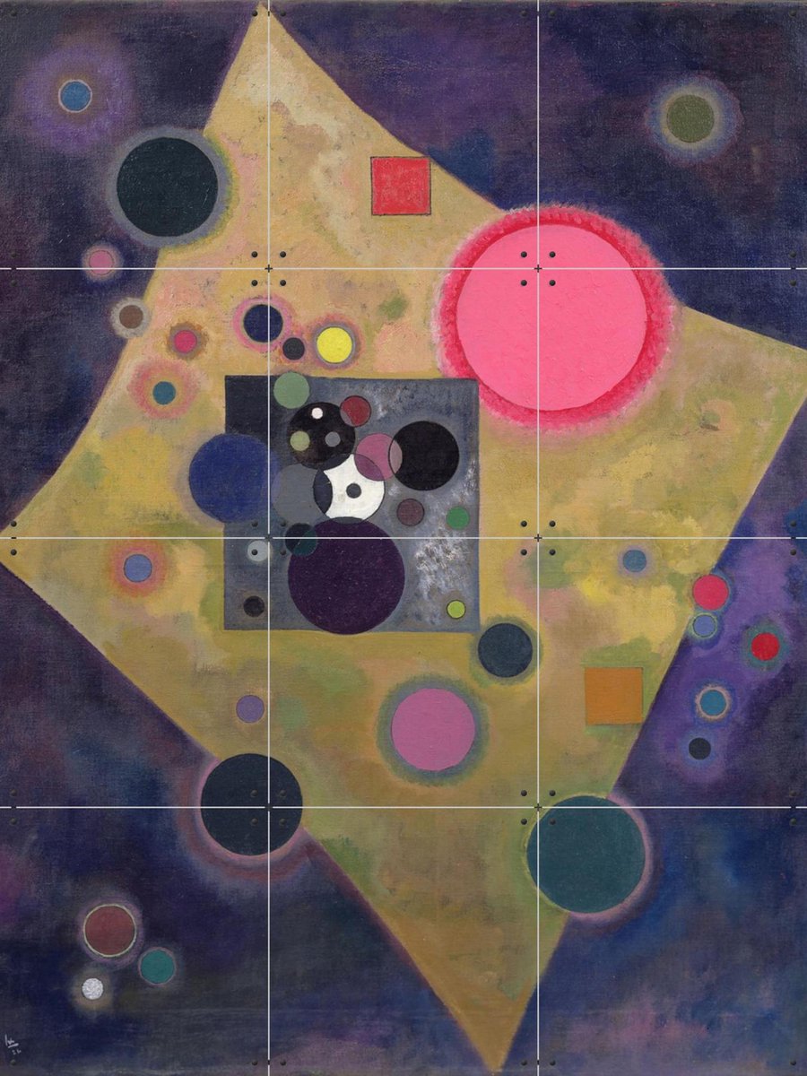 IXXI Accent en Rose, Kandinsky & Bridgeman Images - 60 x 80 cm - Gratis ophangtool - Grote wanddecoratie en posters - Olieverf, Kleurrijk, Klassiek
