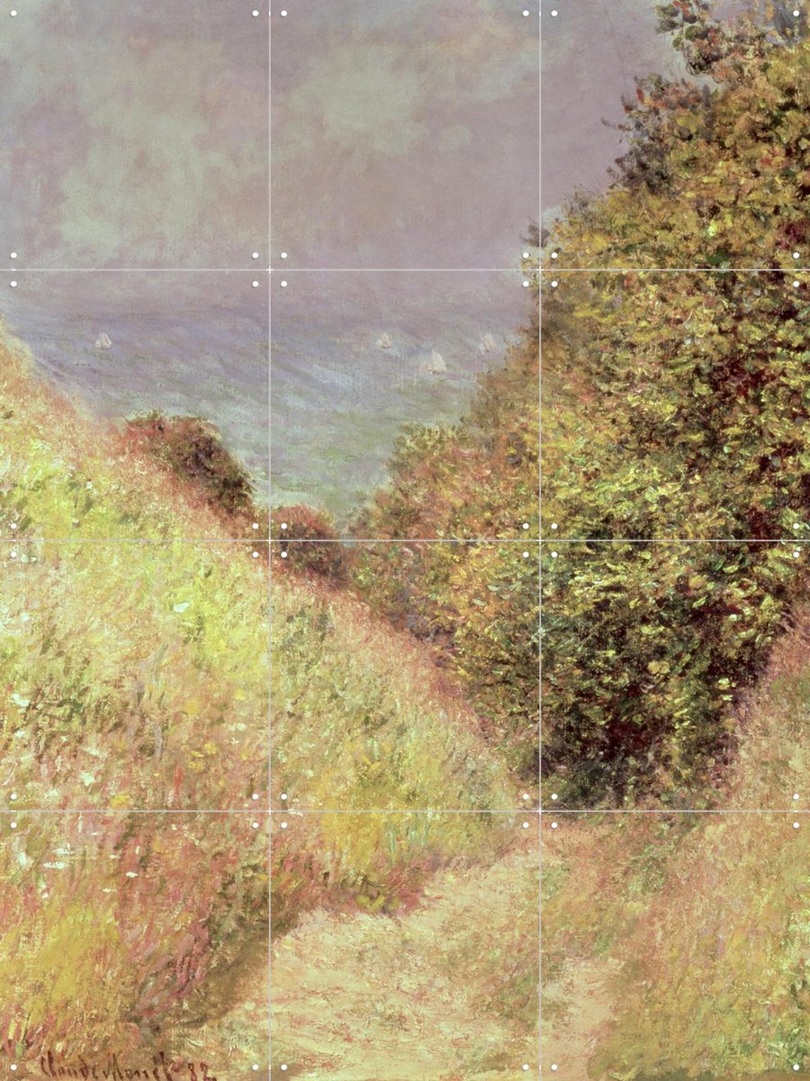 IXXI Chemin de la Cavee at Pourville, Claude Monet & Bridgeman Images - 60 x 80 cm - Gratis ophangtool - Grote wanddecoratie en posters -
