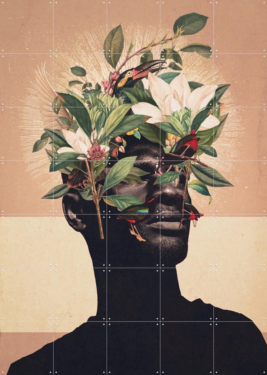 IXXI Birds are my real Origin, Frank Moth - 100 x 140 cm - Gratis ophangtool - Grote wanddecoratie en posters - Surrealisme, Digitale Kunst, Collage