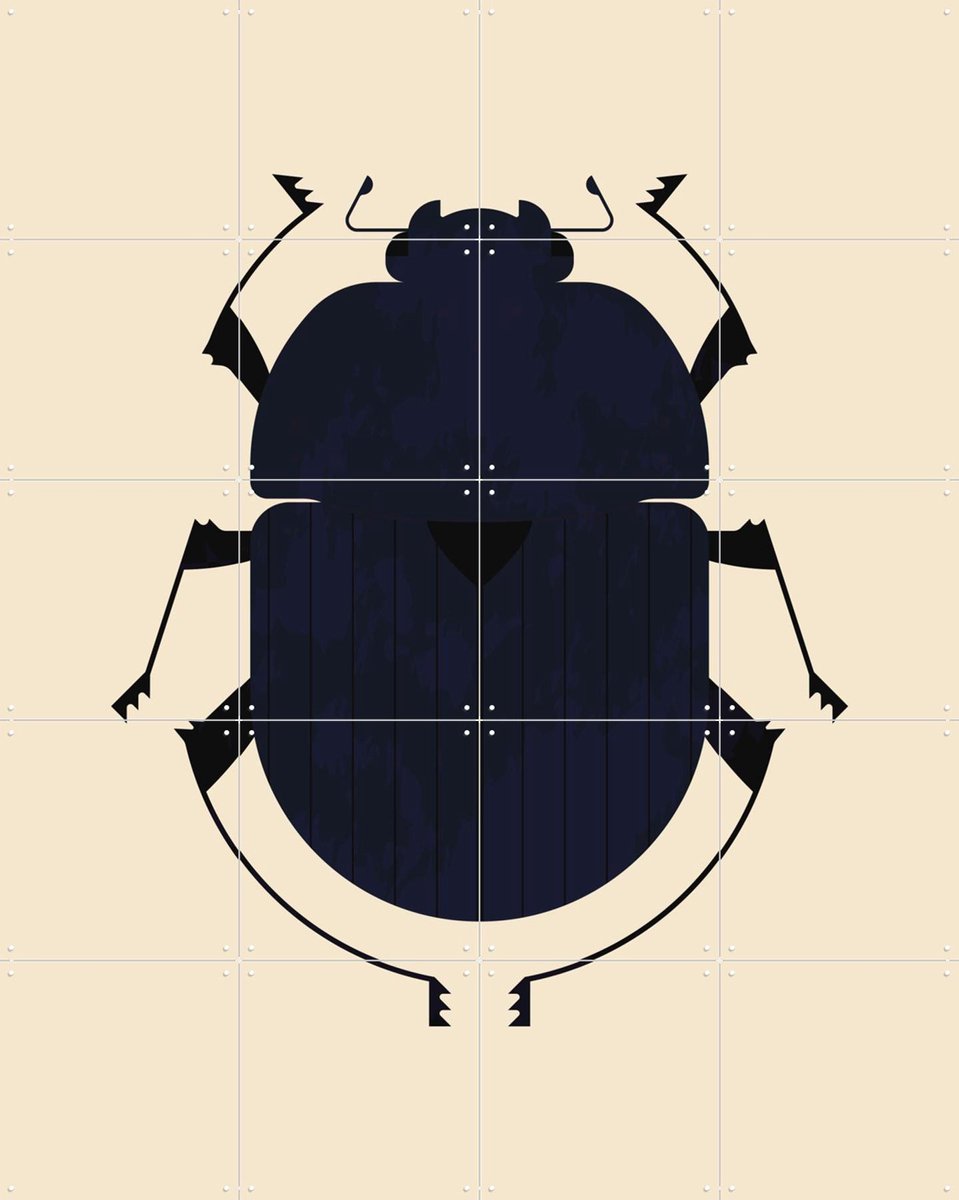 IXXI The Dung Beetle, Studio Kars + Boom - 80 x 100 cm - Gratis ophangtool - Grote wanddecoratie en posters - Geometrische Kunst, Grafisch Ontwerp