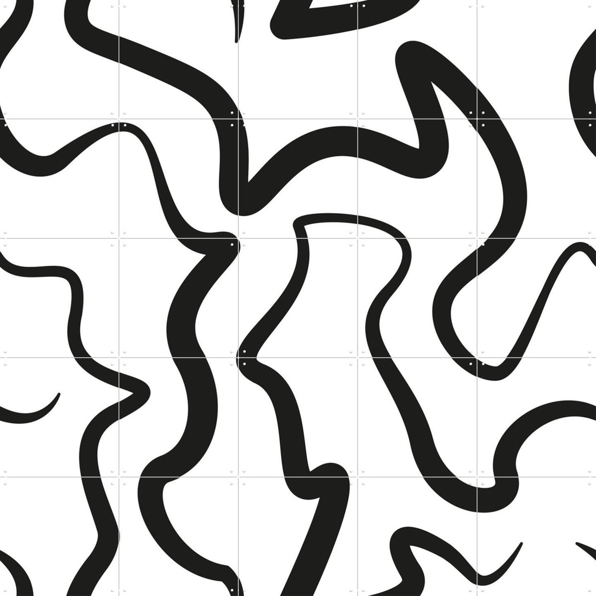 IXXI Marble black, Markus Laible - 100 x 100 cm - Gratis ophangtool - Grote wanddecoratie en posters - Line art, Abstract, Woonkamer