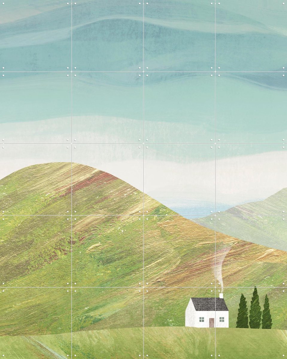 IXXI Under the Hill, Henry Rivers - 80 x 100 cm - Gratis ophangtool - Grote wanddecoratie en posters - Minimalisme, Illustraties, Slaapkamer