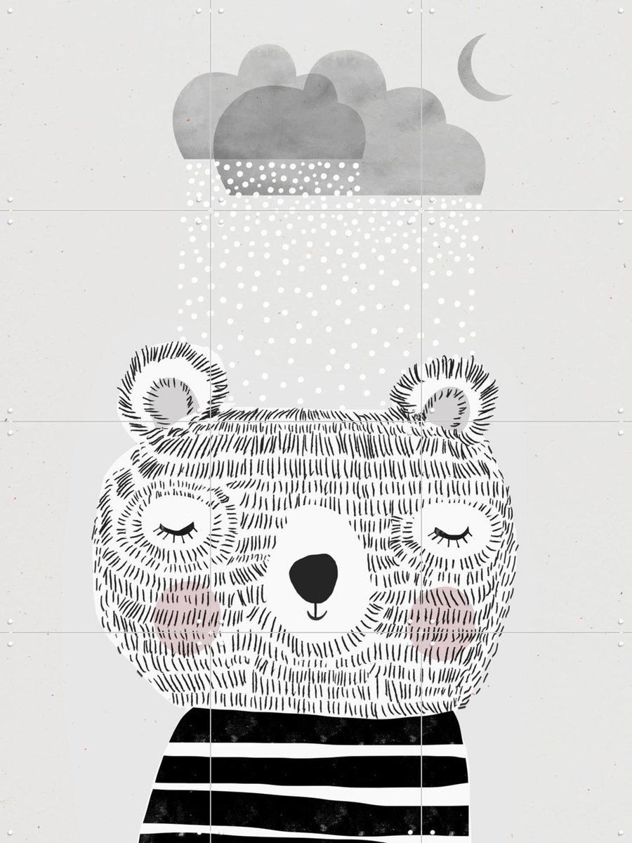 IXXI I Love Snow, Treechild & Various - 60 x 80 cm - Gratis ophangtool - Grote wanddecoratie en posters - Illustraties, Strepen, Speels, Line art