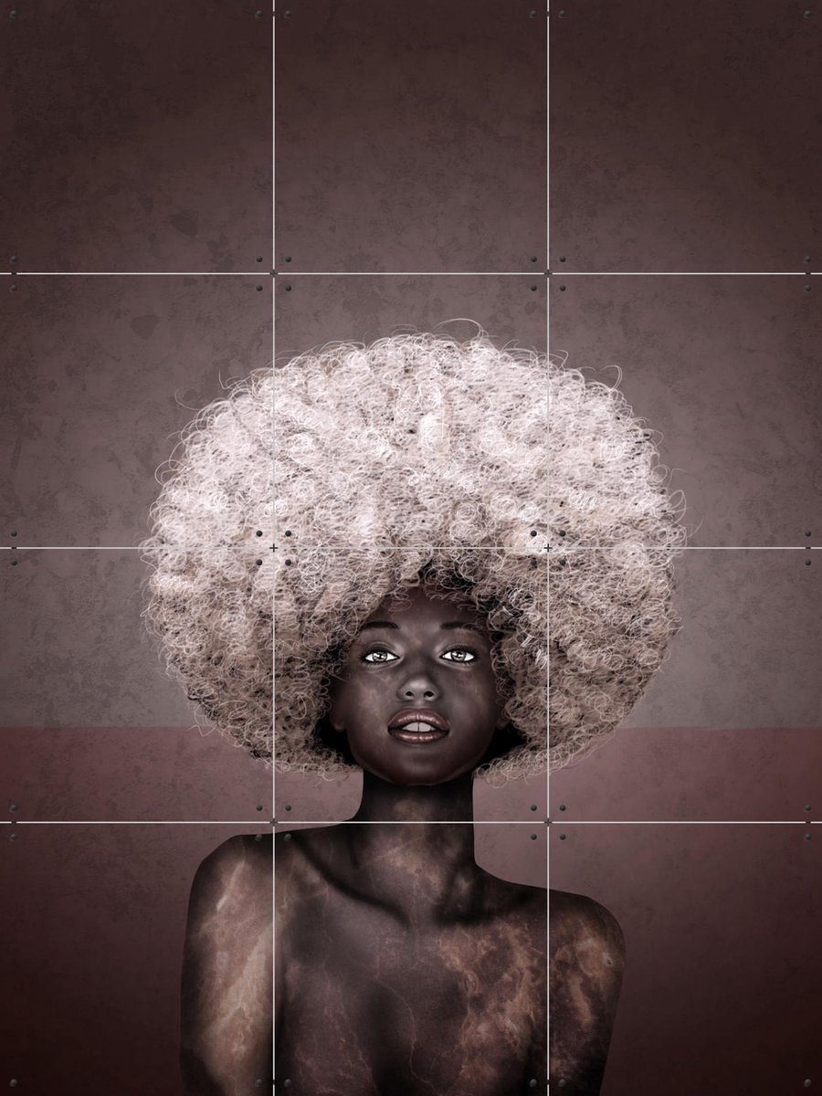 IXXI Love Afro, Erik Andreas - 60 x 80 cm - Gratis ophangtool - Grote wanddecoratie en posters - Digitale Kunst, Illustraties, Slaapkamer, Woonkamer