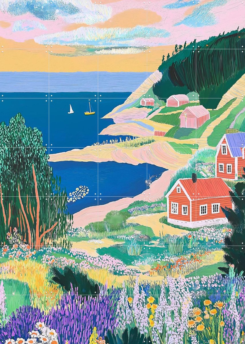 IXXI Scandinavian Silence, Artclaud - 100 x 140 cm - Gratis ophangtool - Grote wanddecoratie en posters - Schilderijen, Illustraties, Kleurrijk