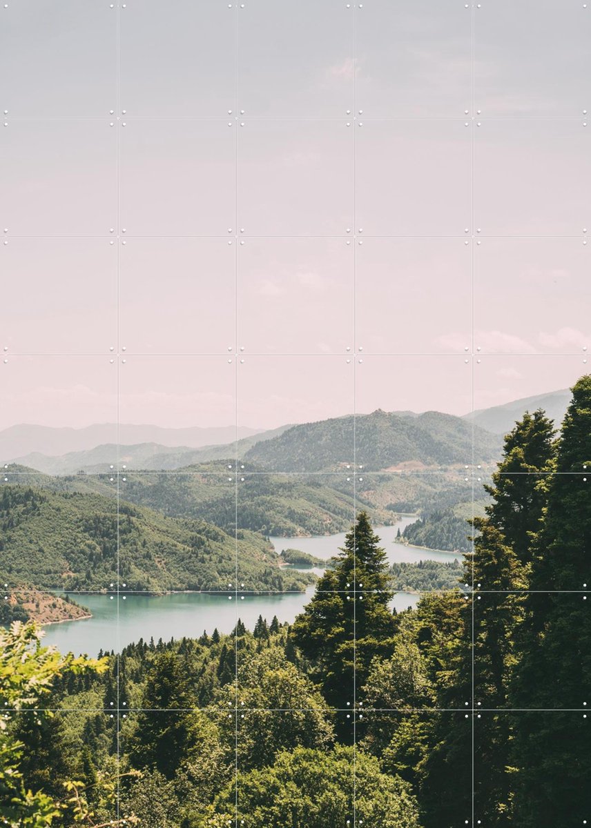 IXXI Lake Plastiras, Pati Photography - 100 x 140 cm - Gratis ophangtool - Grote wanddecoratie en posters - Fotografie, Naturalisme, Woonkamer
