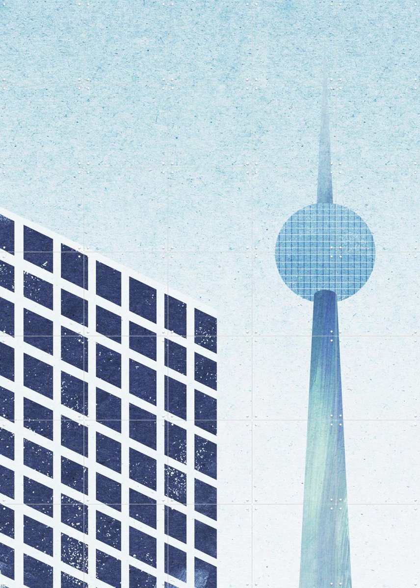 IXXI Berlin, Henry Rivers - 100 x 140 cm - Gratis ophangtool - Grote wanddecoratie en posters - Illustraties, Mancave, Architectuur