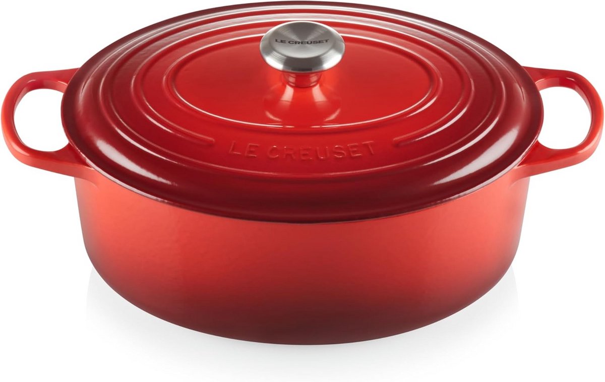 Ovale Braadpan 31 cm Gietijzer Kerstrood