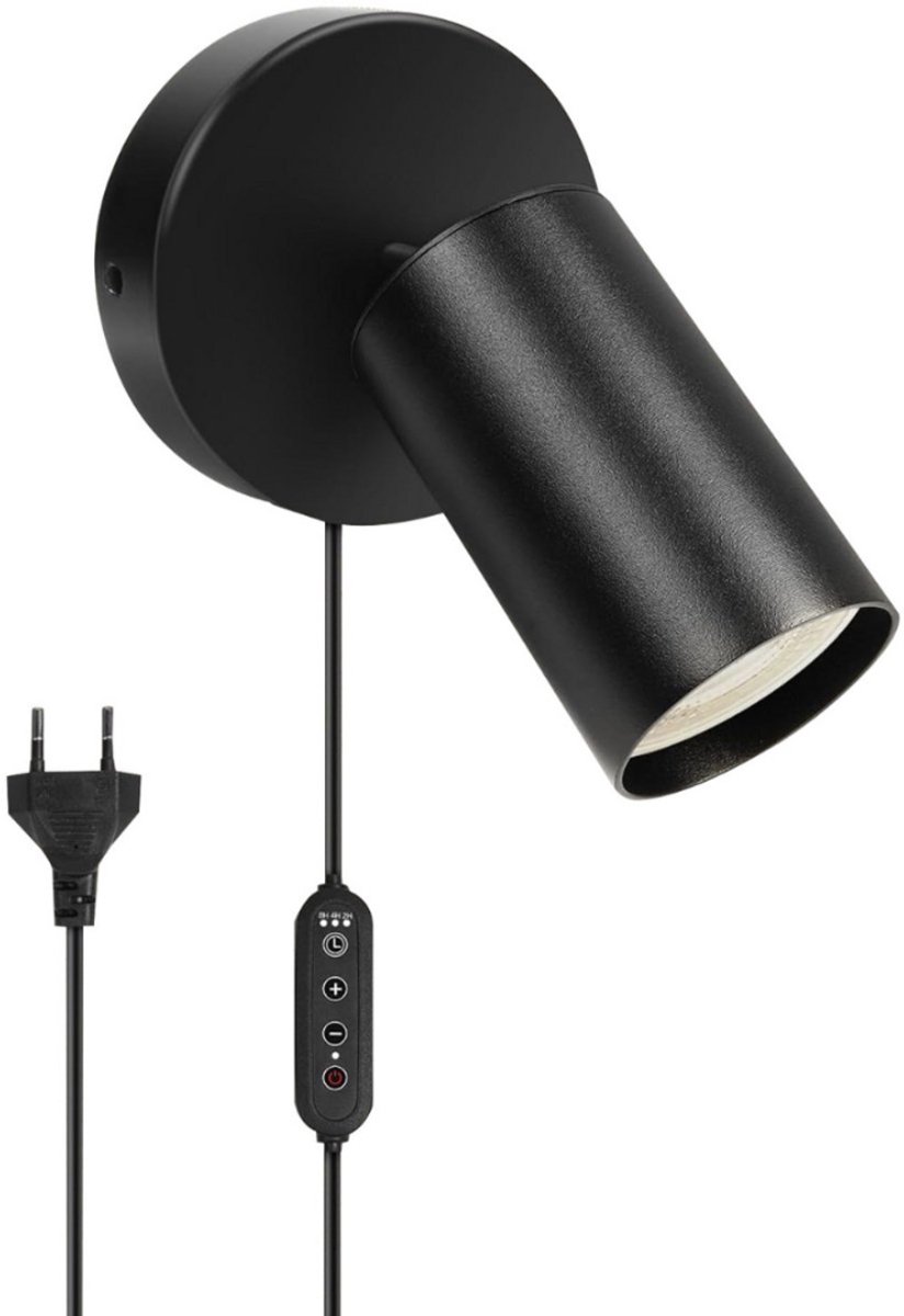 NBAP® Wandlamp Binnen met Snoer - Wandlamp met Stekker voor Binnen - met Dimbare Schakelaar - Industrieel en Vintage - Slaapkamer Bedlampje