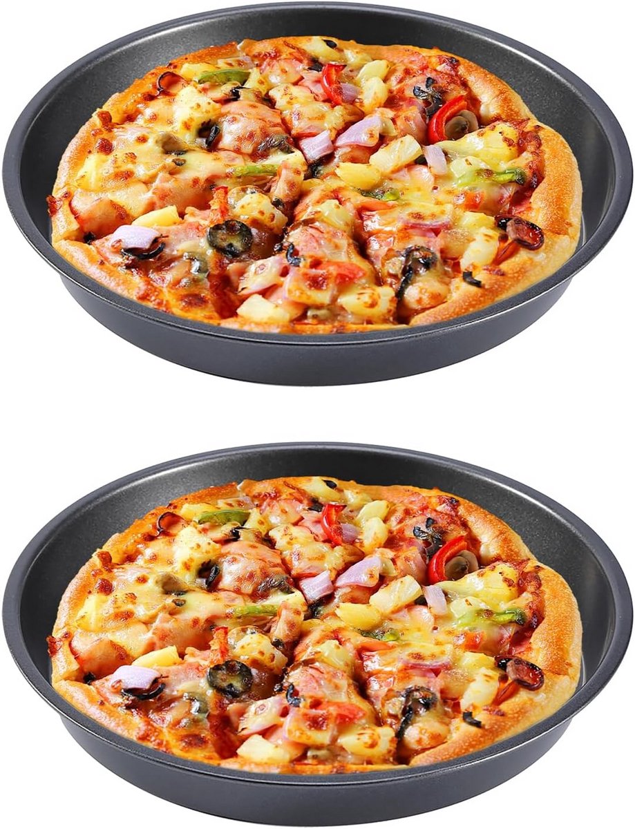Set van 2 Ronde Pizza Bakplaten voor Airfryer en Oven - 22.9 cm