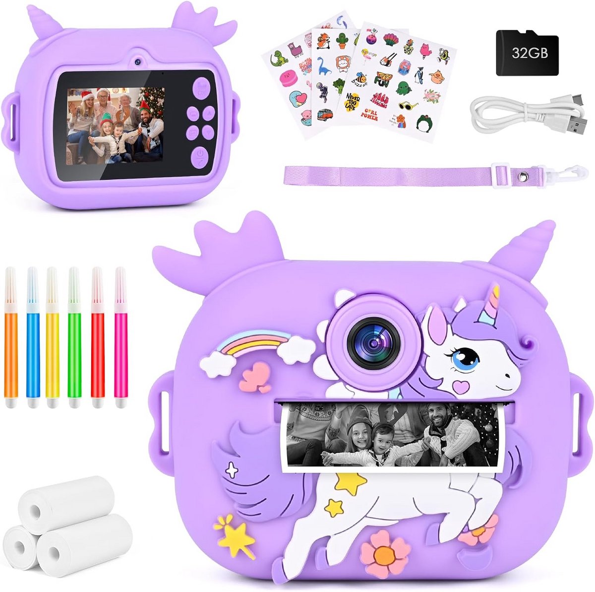 Digitale Kinderinstantcamera met Printmogelijkheid en Extra's