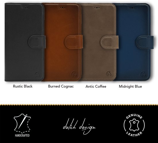 Coque iPhone 15 Bouletta BookCase en cuir - Cognac Brûlé