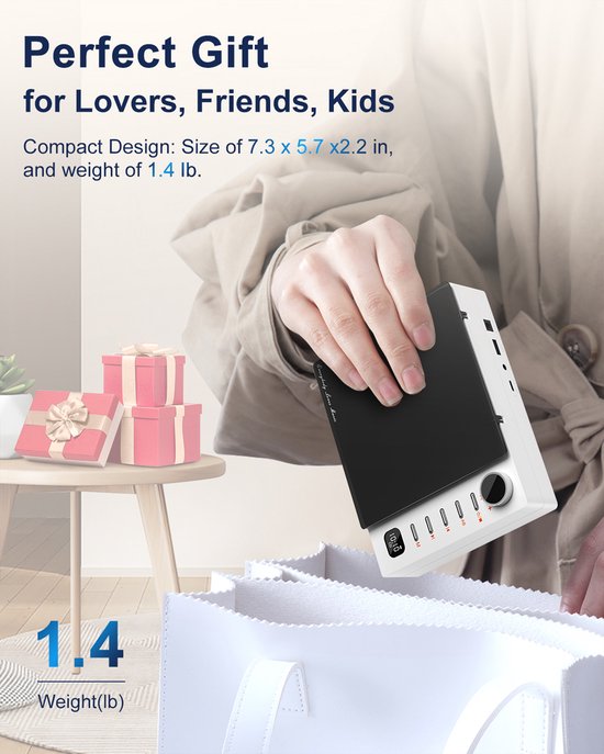 Draagbare Bluetooth CD-speler met luidspreker - Anti-skip Discman oplaadbaar - MP3 CD-speler met afstandsbediening en koptelefoon - Ideaal voor kinderen, senioren en luisterboeken - Compact voor reizen - Wit — afbeelding 4