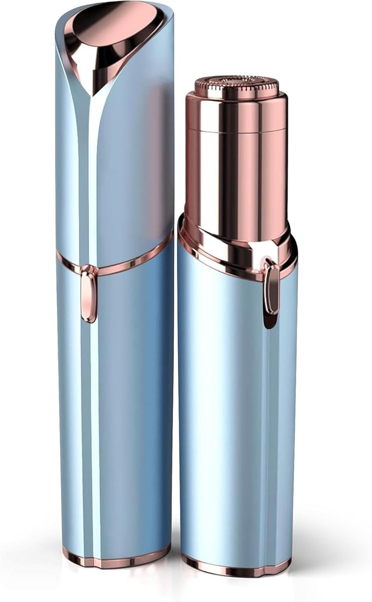 Gezichtshaarverwijderingsapparaat voor vrouwen - Gezichtsscheerapparaat - Met licht - Elektrisch ontharingsapparaat - Geschikt voor gezicht en lippen (perzikkleurige huid) (blauw)