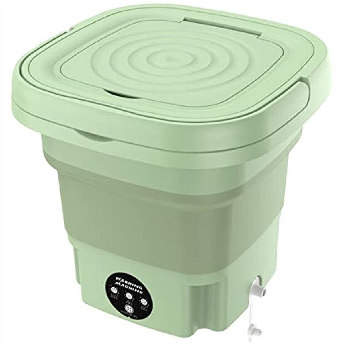 Jently mini wasmachine - camping wasmachine - draagbaar - opvouwbaar - centrifuge - groen - 8L