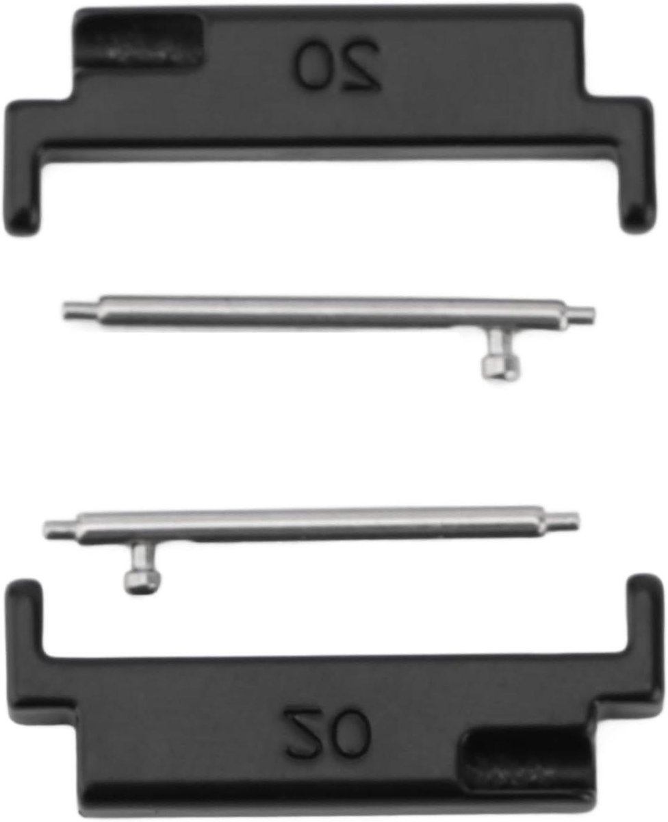 Metaal Horlogebandadapter 20-22 mm - Zwart - Inclusief Veerstaven - Vervangende Bandverbindingsadapter. Verbind en koppel uw band gemakkelijk met ontworpen adapter.