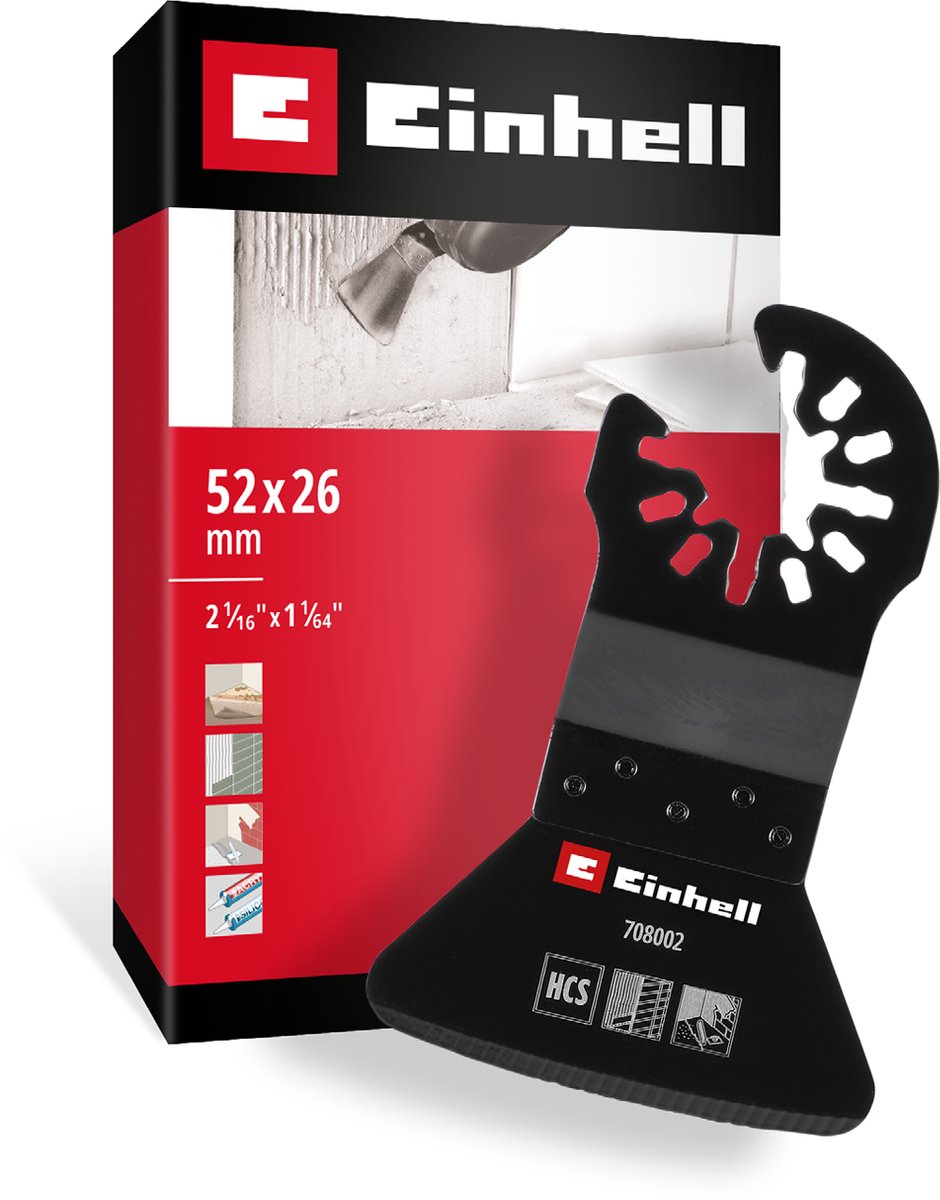 Einhell vaste schraper 52 mm (duurzaam koolstofstaal, open achterkant voor snelwisselfunctie, geschikt voor multitools)