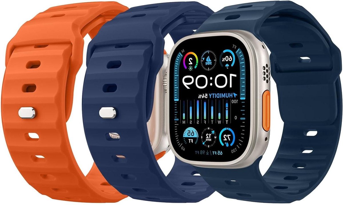 Siliconen vervangende polsband voor Apple Watch Series 10-4, 3-pack, uniseks