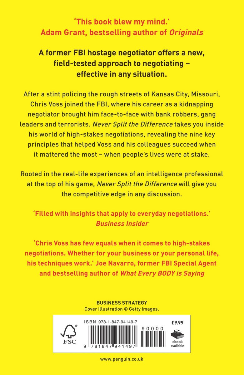 Never Split the Difference - back cover