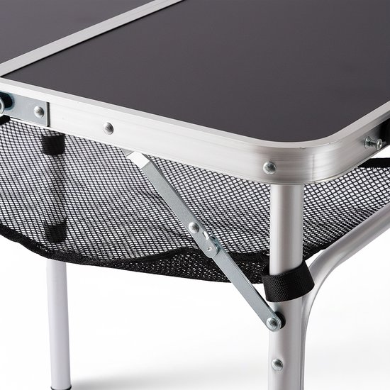 Campingtafel - 60x60x40 cm - opvouwbaar - aluminium - zwart — afbeelding 2
