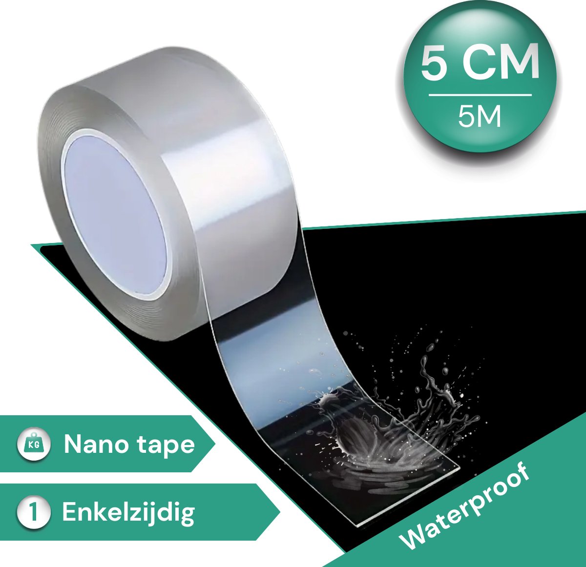 Nano Tape Enkelzijdig - Sterke Tape - 5 Meter Transparant - 5CM Breed - Universele Plakband voor Meerdere Oppervlakken