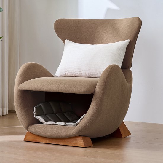 Canapé une place, fauteuil design en forme de requin-baleine – Fauteuil adapté aux animaux de compagnie, offre aux chats et petits chiens un endroit confortable pour se retirer, tissu résistant aux rayures, fauteuil TV pour le salon, gris