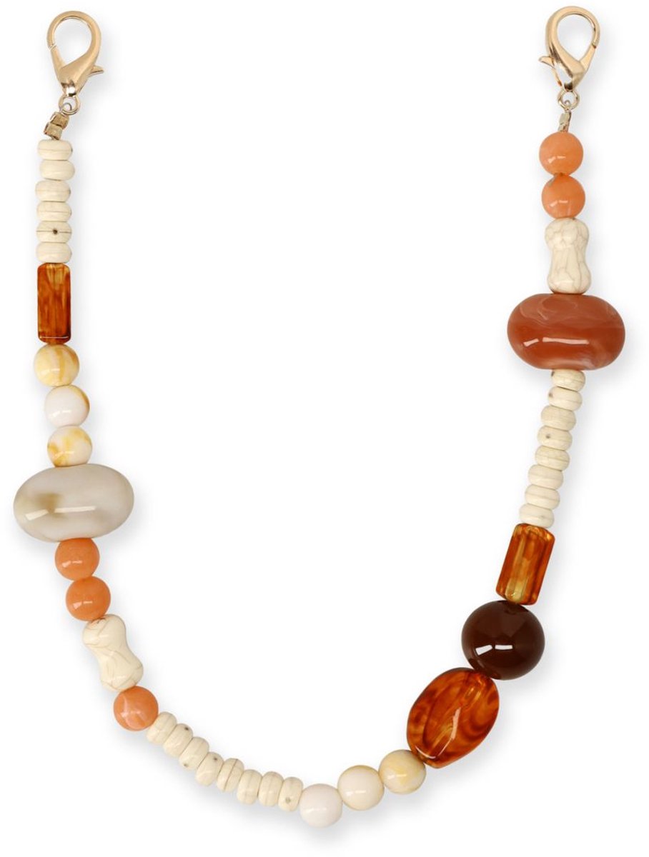 Manfield - Dames - Multicolor bagcharm met kralen - Maat 1
