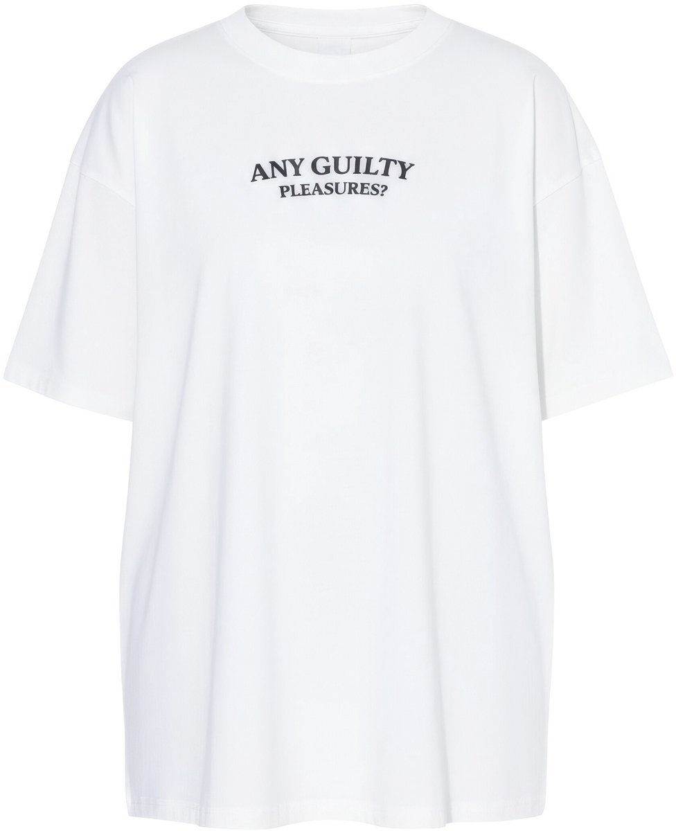 Studio Untold - Dames - T-shirt oversized aardbeienprint op de achterkant - Off-white - Maat 58+