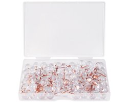 Punaises - Punaise - punaises voor prikbord - 100 stuks - punaises Transparant - pushpins - push pins - pushpin clips - Prikker - Decoratieve pushpins - kleine kop-markeringspinnen