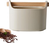 Uitklopbak Koffie - Knockbox - Afklopbak - Koffiedrab Emmer 1300ml - Met Afneembaar Klopstaa - Accesoires - Wit